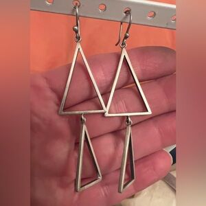 JANE DIAZ Sterling triangle earrings